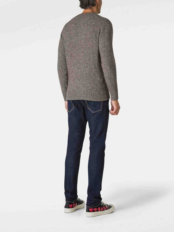 Maglione Girocollo In Maglia Mista