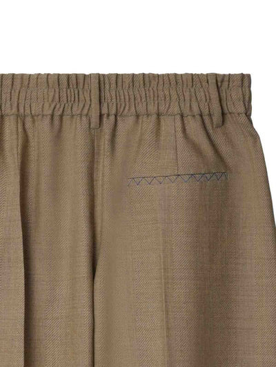 Pantaloni Sartoriali In Lana A Spina Di Pesce