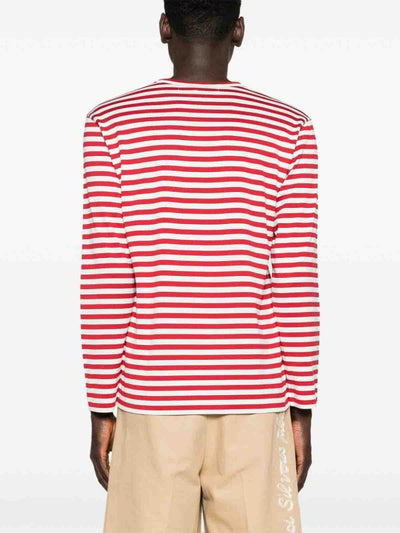 T-shirt A Righe Con Toppa A Cuore