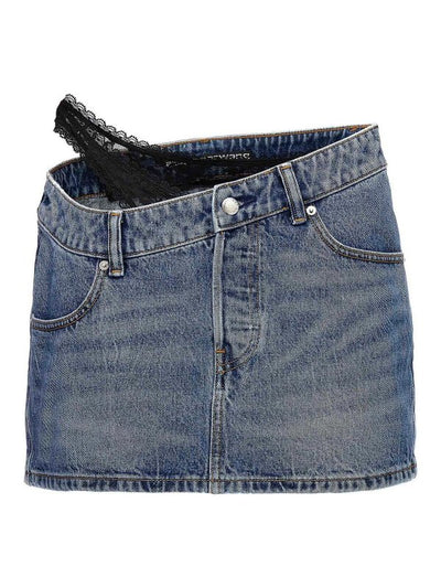 Dip Side Lace Undie Mini Skirt