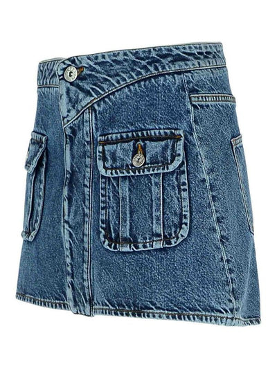 Minigonna In Denim Blu
