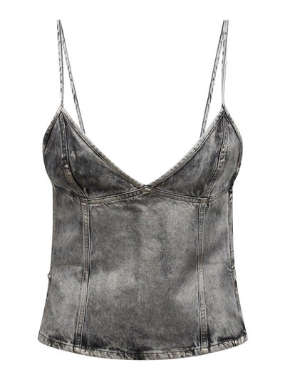 Top Fulsy In Denim Coated Lucido