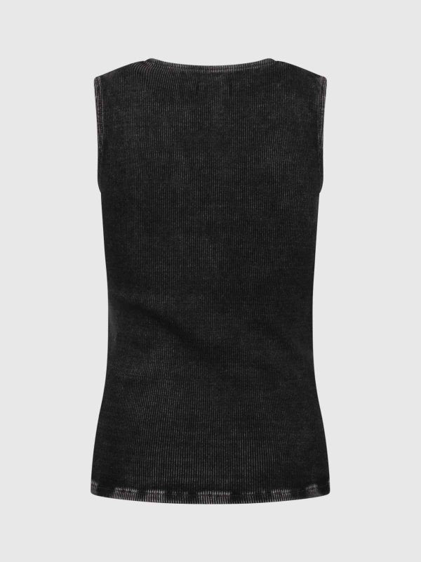 Top Con Zip In Denim E Velluto A Coste
