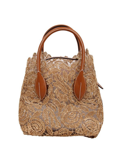Borsa Mini Maggie In Pizzo Di Rafia Naturale