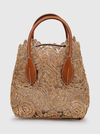 Borsa Mini Maggie In Pizzo Di Rafia Naturale