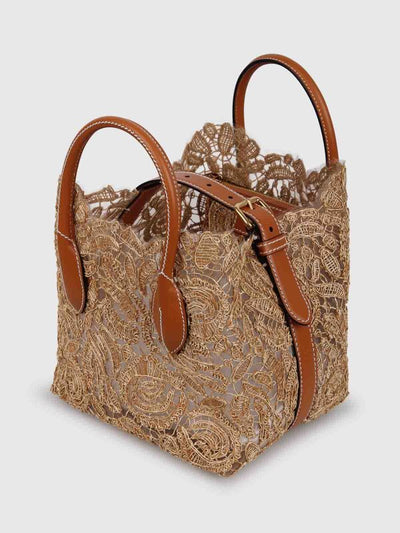 Borsa Mini Maggie In Pizzo Di Rafia Naturale