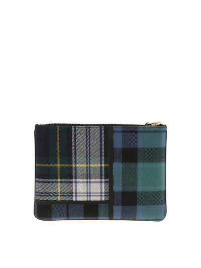 Pochette Blu E Verde Motivo Tartan