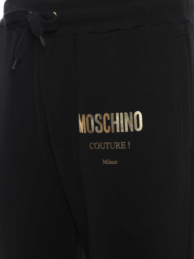 Joggers In Cotone Con Stampa Logo Dorata