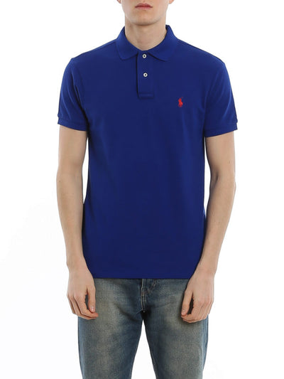 Polo In Cotone Slim Blu