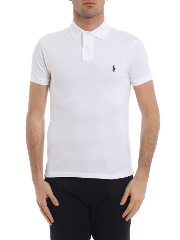 Polo In Cotone Piqué Bianco