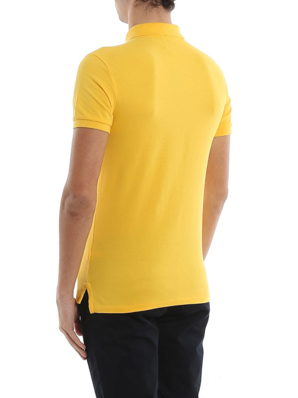 Polo Gialla In Piqué Con Logo