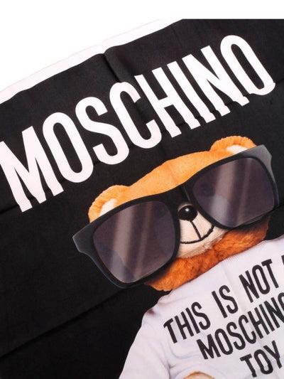 Foulard Nero Con Stampa Teddy Bear