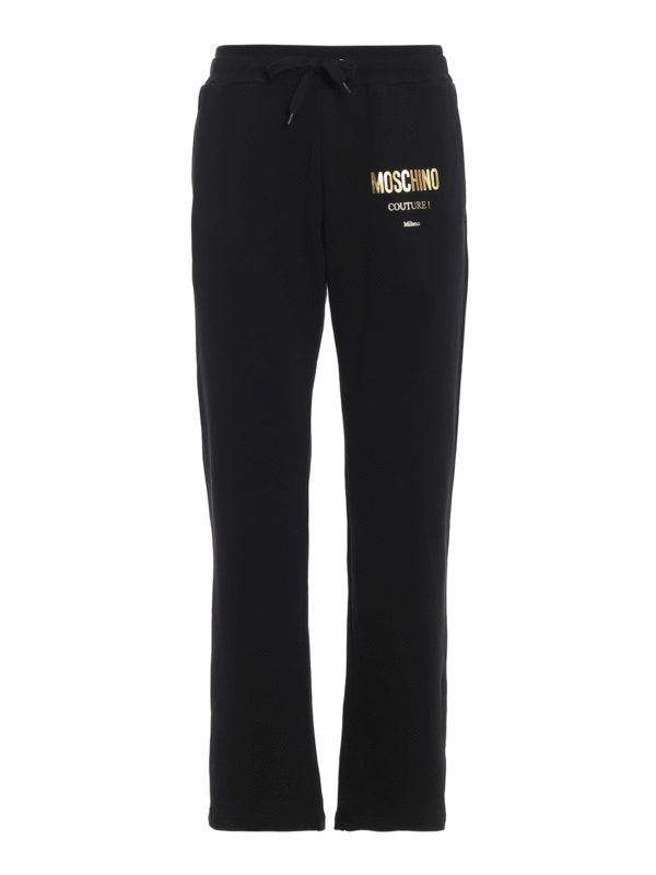 Joggers In Cotone Con Stampa Logo Dorata