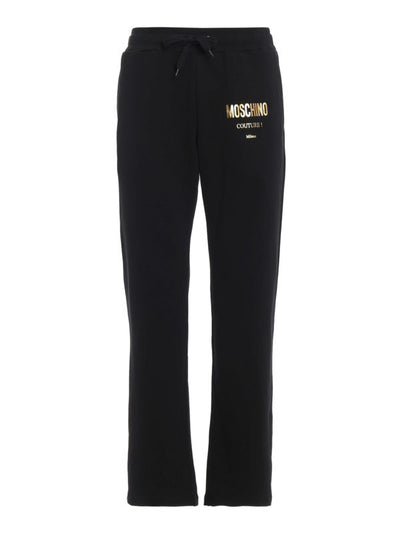 Joggers In Cotone Con Stampa Logo Dorata