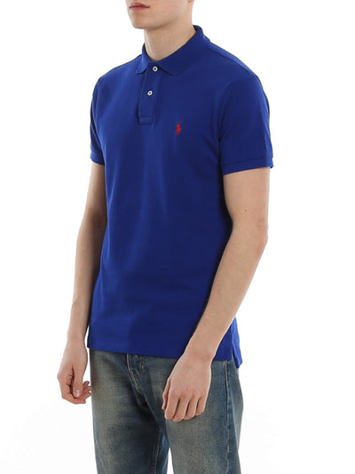 Polo In Cotone Slim Blu