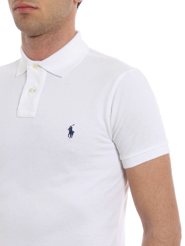 Polo In Cotone Piqué Bianco
