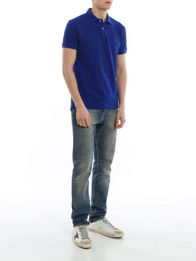 Polo In Cotone Slim Blu