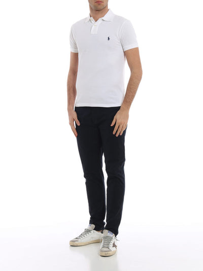 Polo In Cotone Piqué Bianco