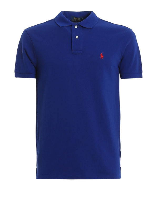 Polo In Cotone Slim Blu