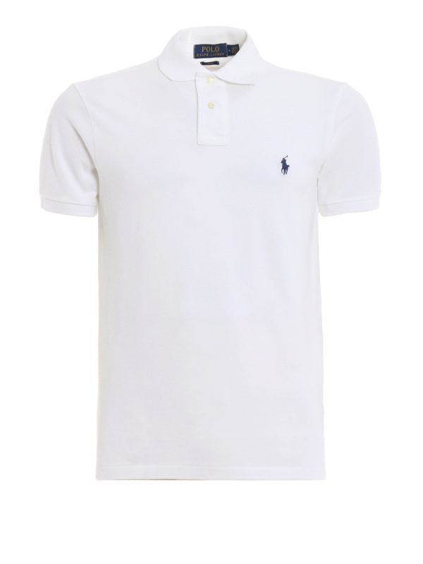 Polo In Cotone Piqué Bianco