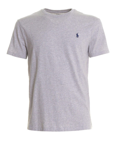 T-shirt In Jersey Melange Con Logo Ricamato