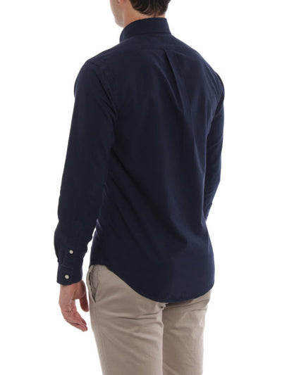 Camicia Blu Slim Con Collo Button-down