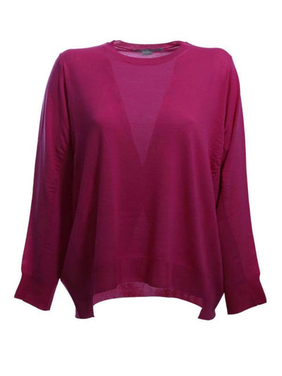 Pullover In Lana Vergine Fucsia