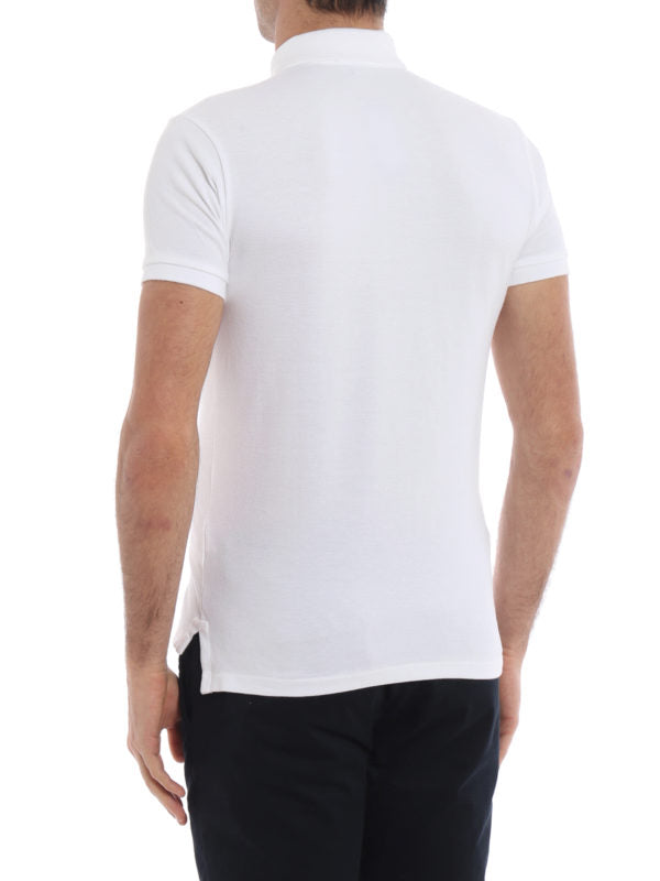 Polo In Cotone Piqué Bianco