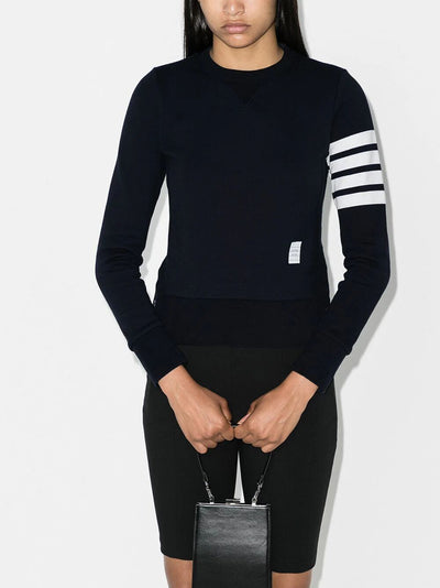 Pullover Sweatshirt With Engineered 4 Bar In Classic Loopback