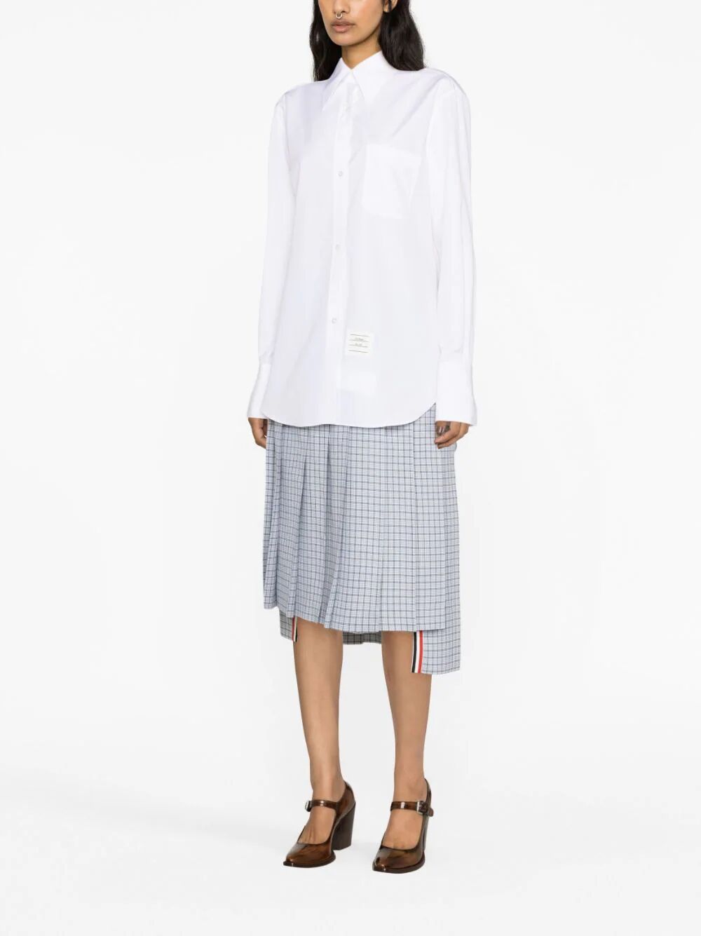 Exaggerated Easy Fit Point Collar Shirt In Poplin