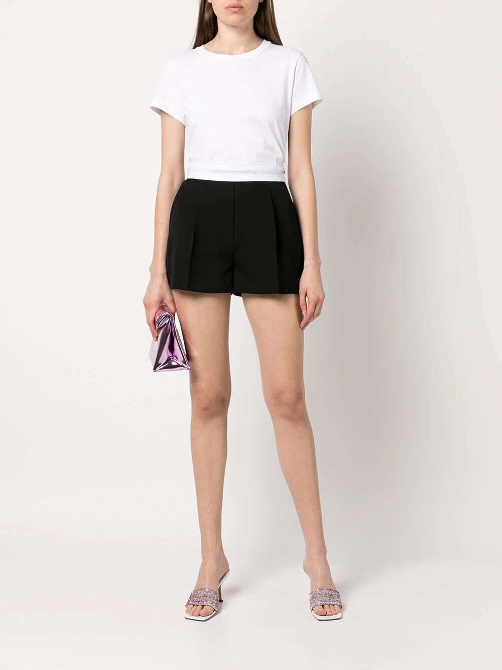 Essential Jersey Shrunk Tee With Puff Logo And Bound Neck
