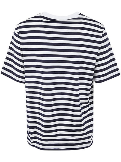 T-shirt Striped Jersey Fabric + Embroidered Versace Nautical Emblem
