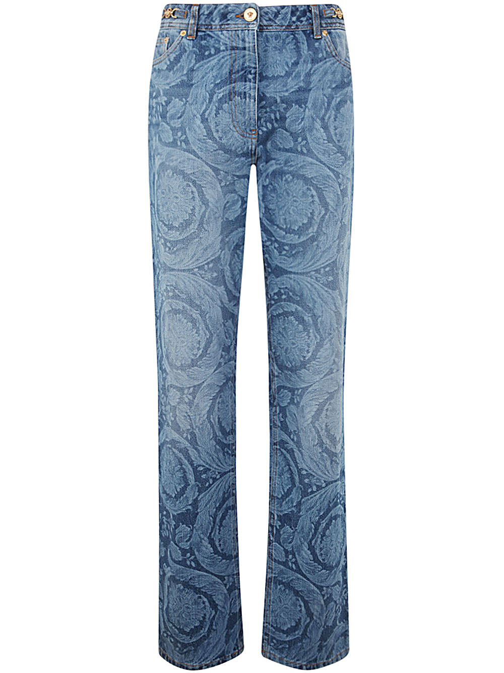Pant Denim Laser Stone Wash Baroque Series Denim Fabric With Special Treatment