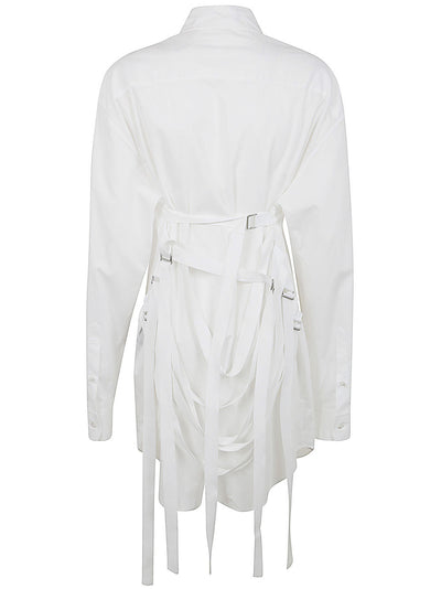 Dete Fluid Belting Long Shirt Popeline White