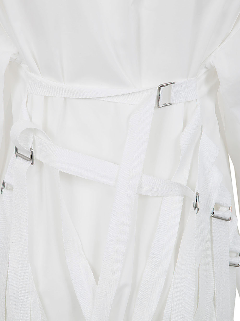 Dete Fluid Belting Long Shirt Popeline White