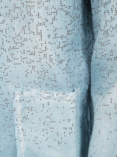 Round Neck Micro Mat Stitch Jacket With Studs And Strass