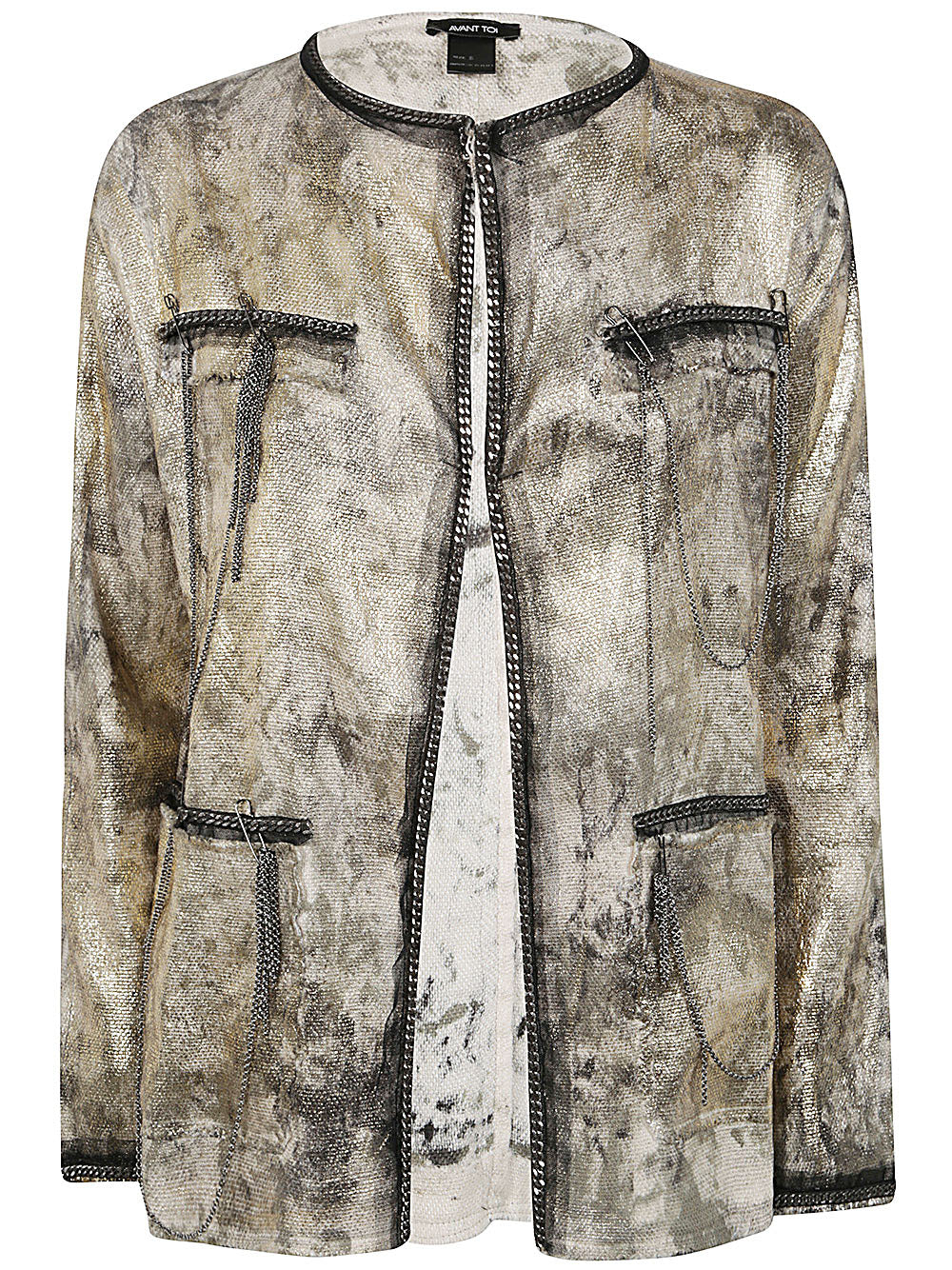 Round Neck Micro Mat Stitch Jacket With Lamination