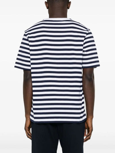T-shirt Striped Jersey Fabric + Embroidered Versace Nautical Emblem