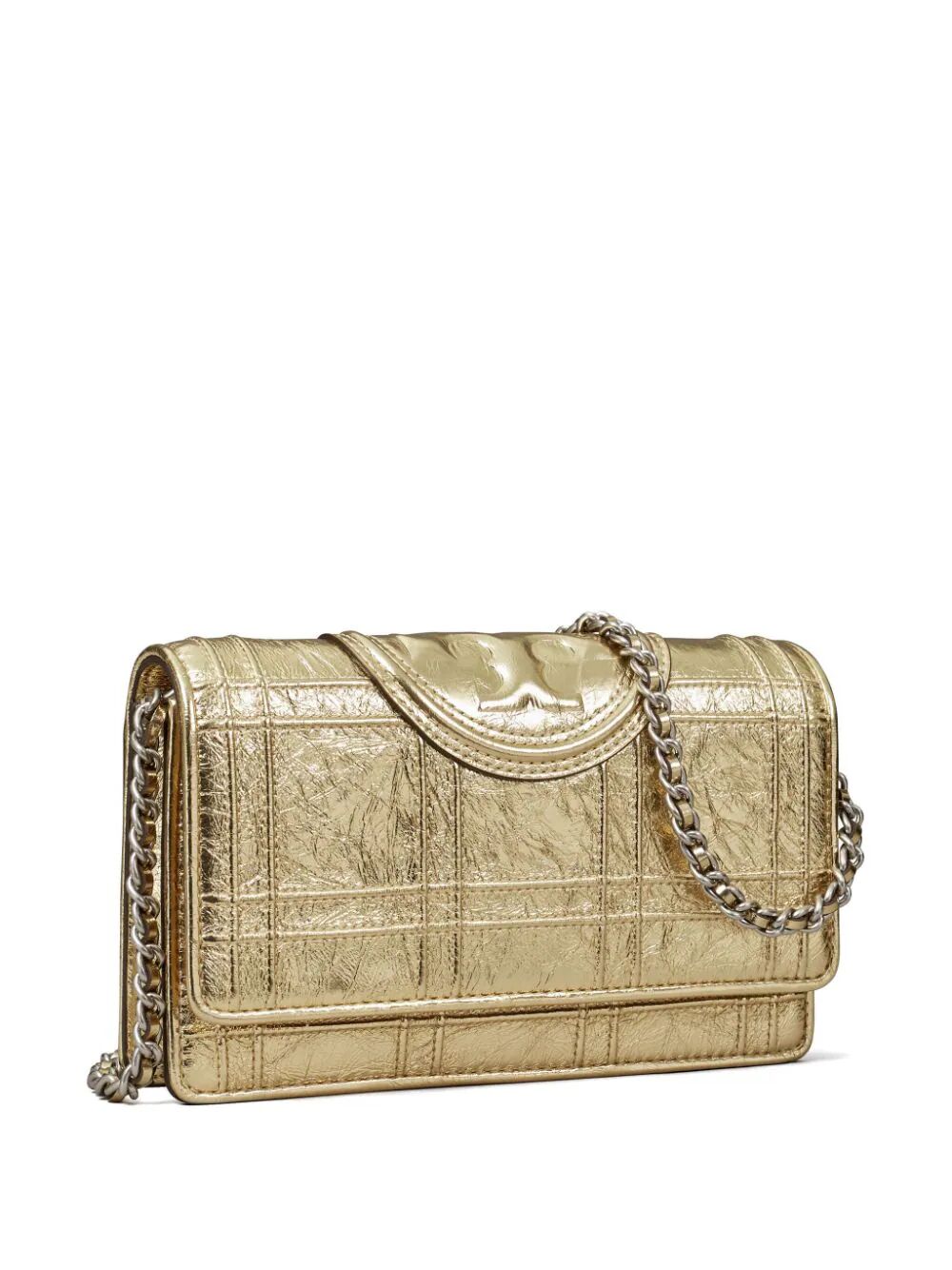 Fleming Soft Metallic Square Quilt Chain Wallet