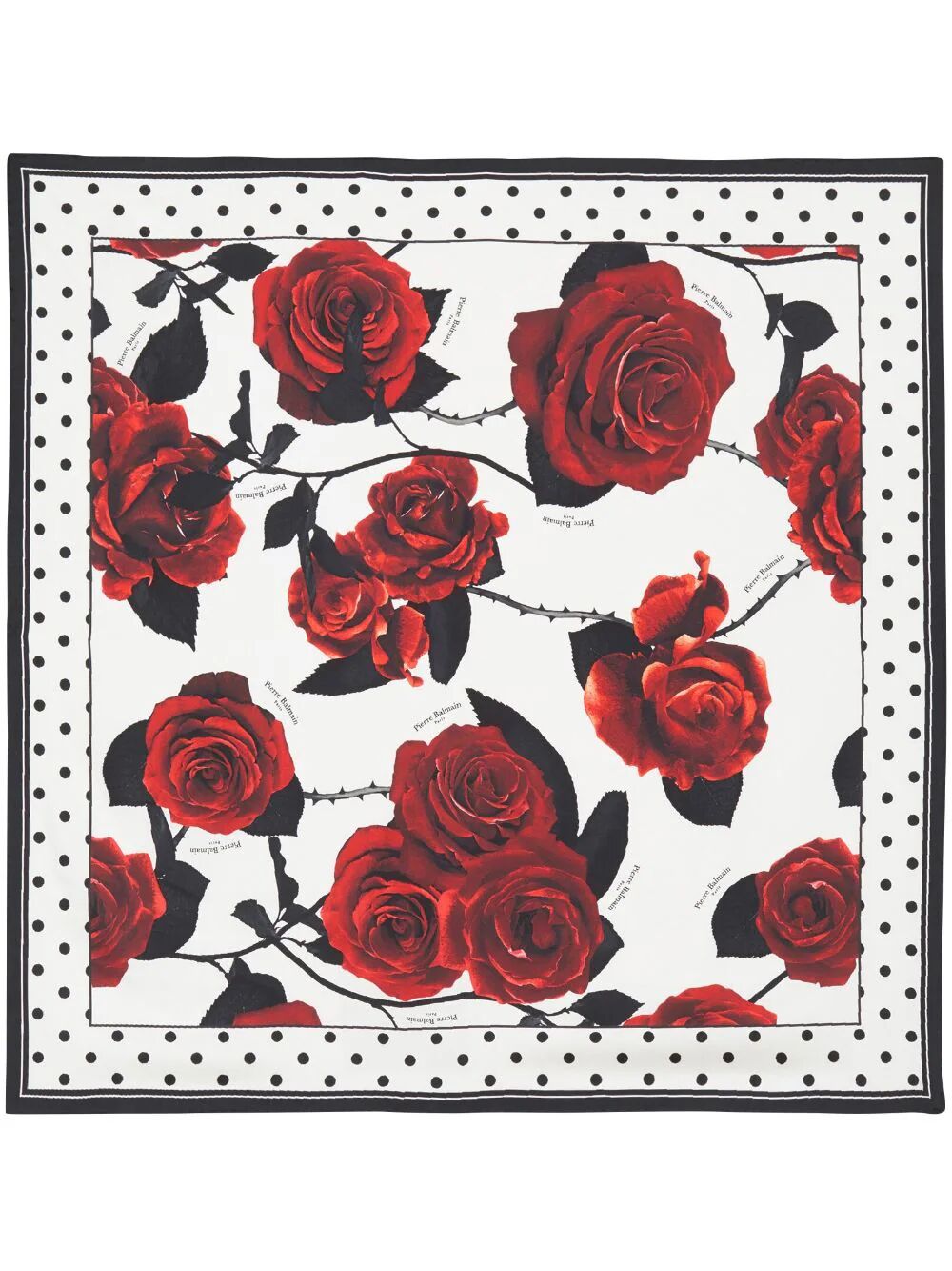 Red Roses & Polka Dots Scarf 90x90