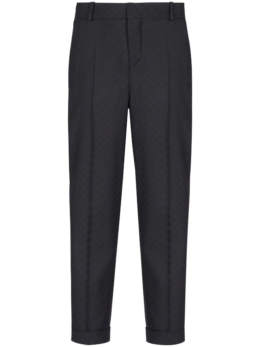 Monogram Jacquard Straight Wool Pants