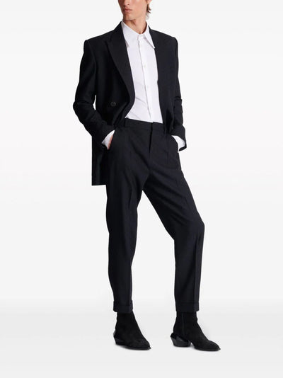 Monogram Jacquard Straight Wool Pants