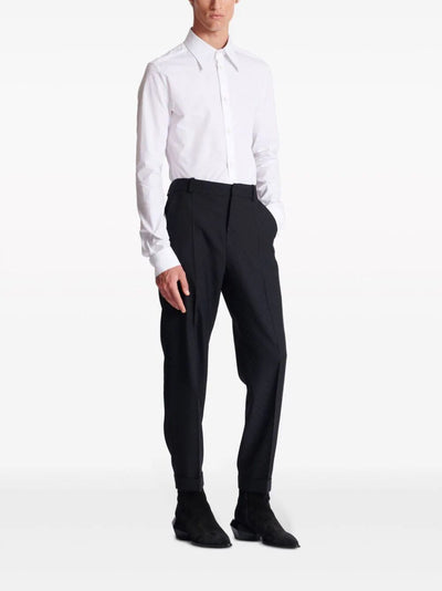 Monogram Jacquard Straight Wool Pants