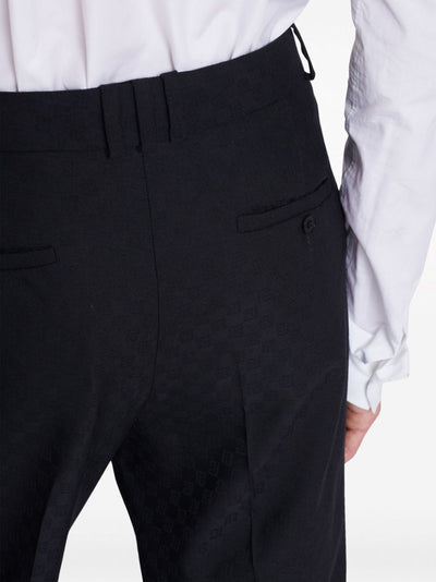 Monogram Jacquard Straight Wool Pants