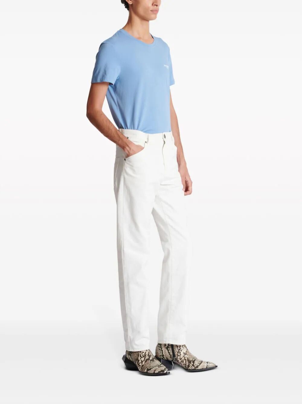 Regular Denim Pants White Wash
