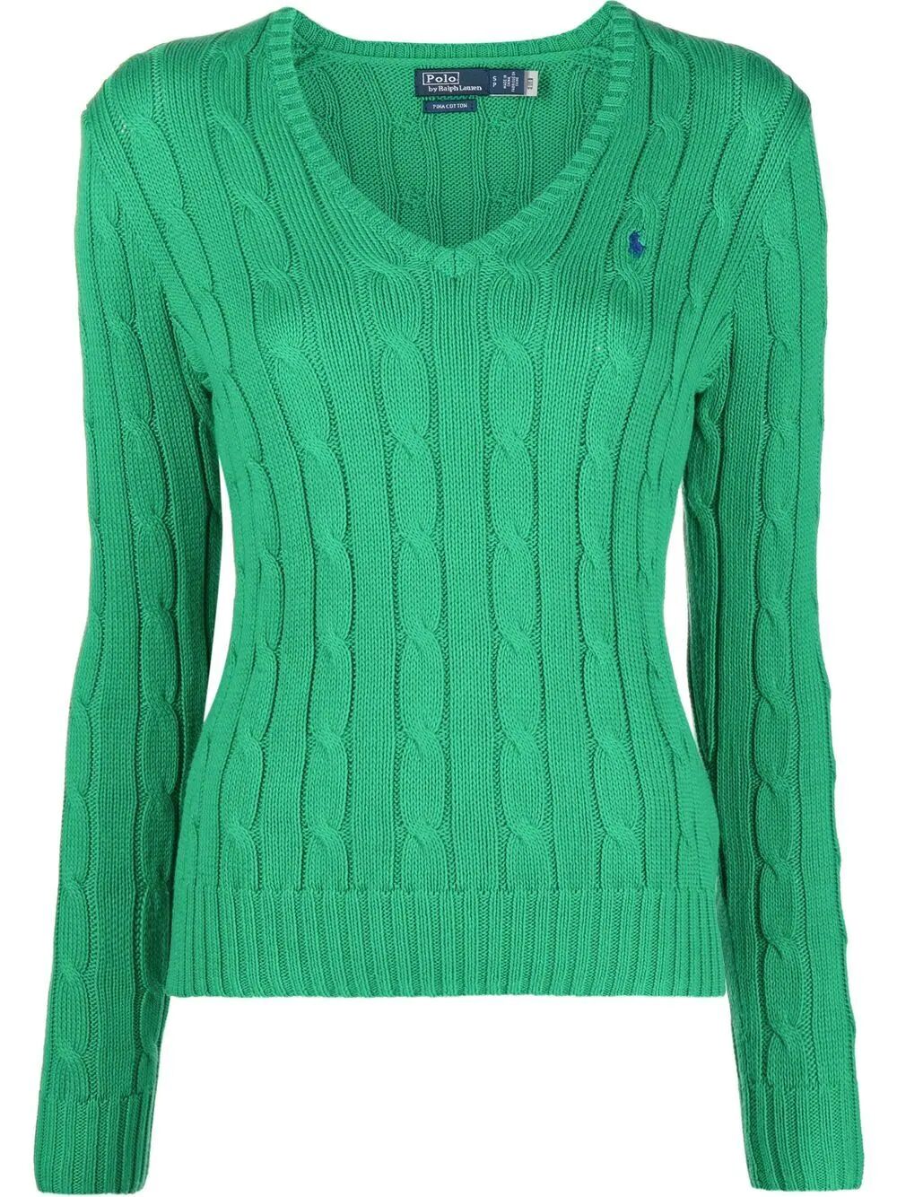 V Neck Braided Sweater