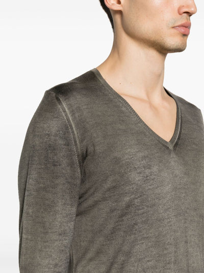 Camouflage Effect V Neck Pullover