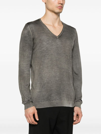 Camouflage Effect V Neck Pullover