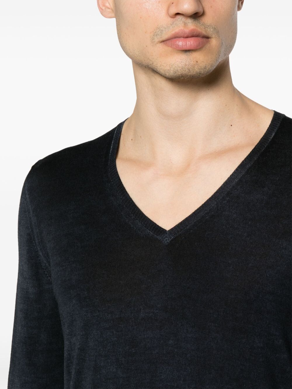 Camouflage Effect V Neck Pullover