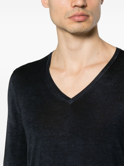 Camouflage Effect V Neck Pullover